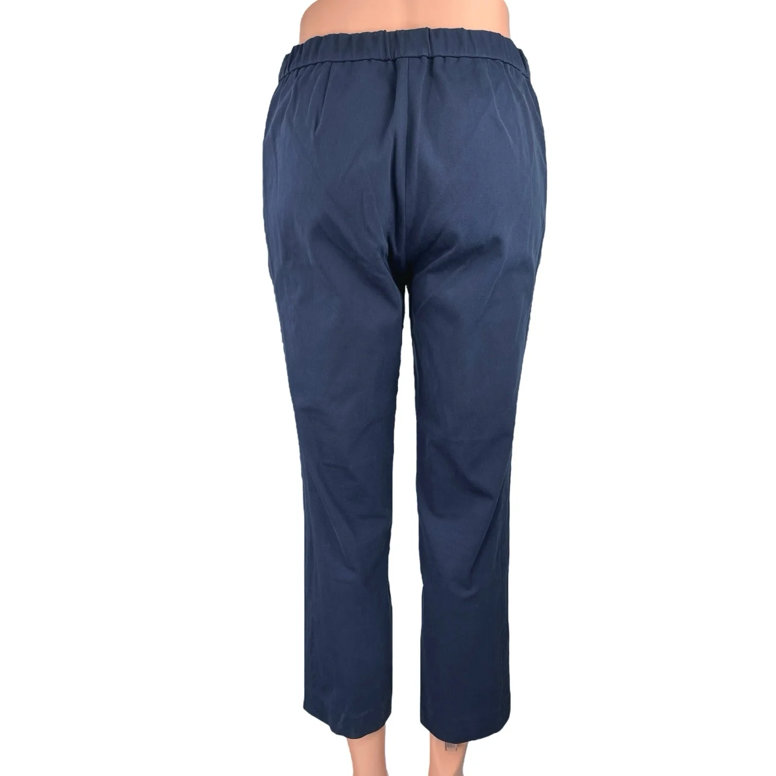 Theory Women's Navy Blue Basic Pull On Mid Rise Straight Leg Trousers Pants Sz 2 - Image 3
