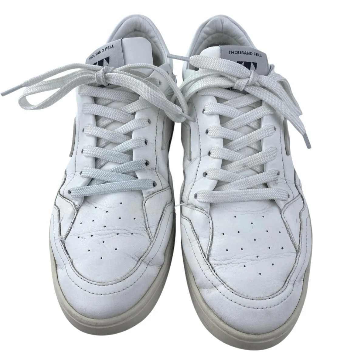 Thousand Fell Court Women's White Leather Low Top Lace Up Sneakers Shoes Size 7 - Image 2