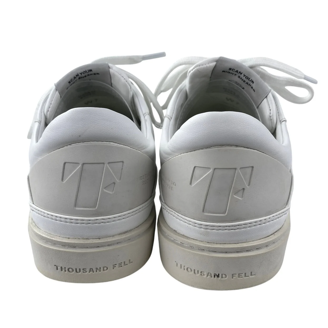 Thousand Fell Court Women's White Leather Low Top Lace Up Sneakers Shoes Size 7 - Image 3