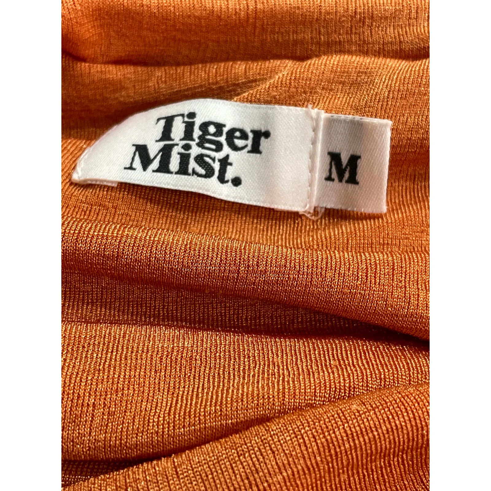 Tiger Mist Coral Strapless Tube Bandeau Cutout Tie Ruched Mini Bodycon Dress M - Image 5