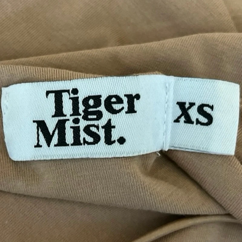 Tiger Mist Tan Brown Crew Neck Crisscross Back Strap One Piece Bodysuit Size XS - Image 3
