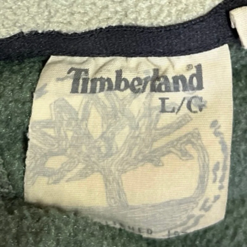 Timberland Men's Green Sleeveless Fleece Full Zip Sweater Vest Jacket Top Size L - Image 3