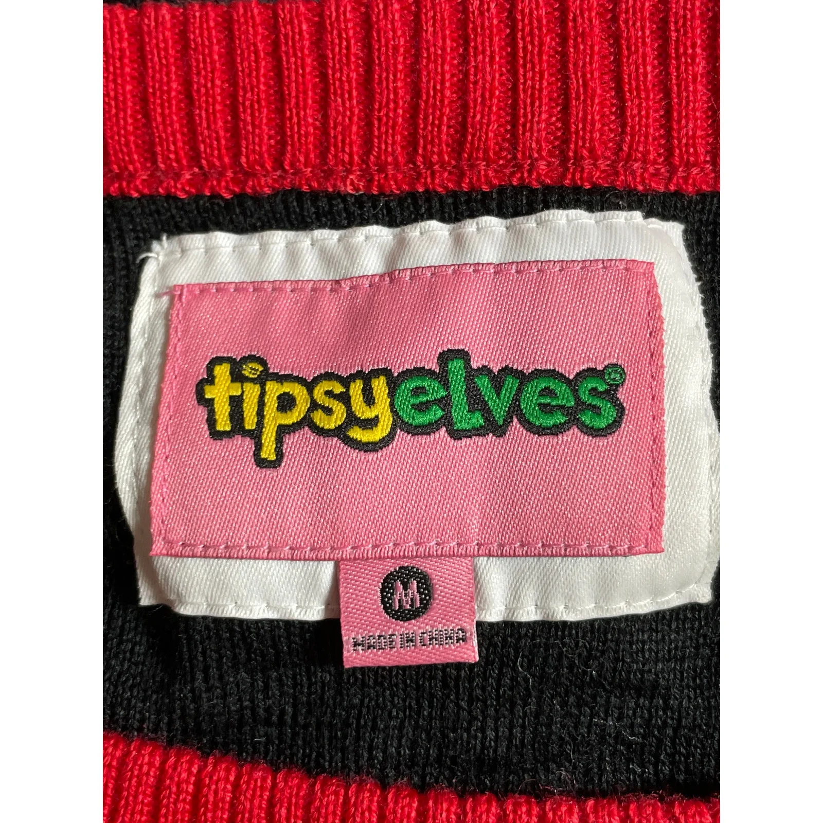 Tipsy Elves Women's Light Up Christmas Holiday Print Long Sleeve Sweater Top M - Image 8