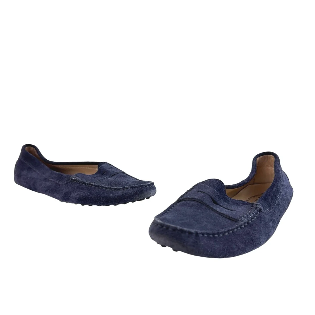 Tod's Gommino Women's Blue Suede Low Top Slip On Flats Loafers Shoes Size US 6 - Image 5