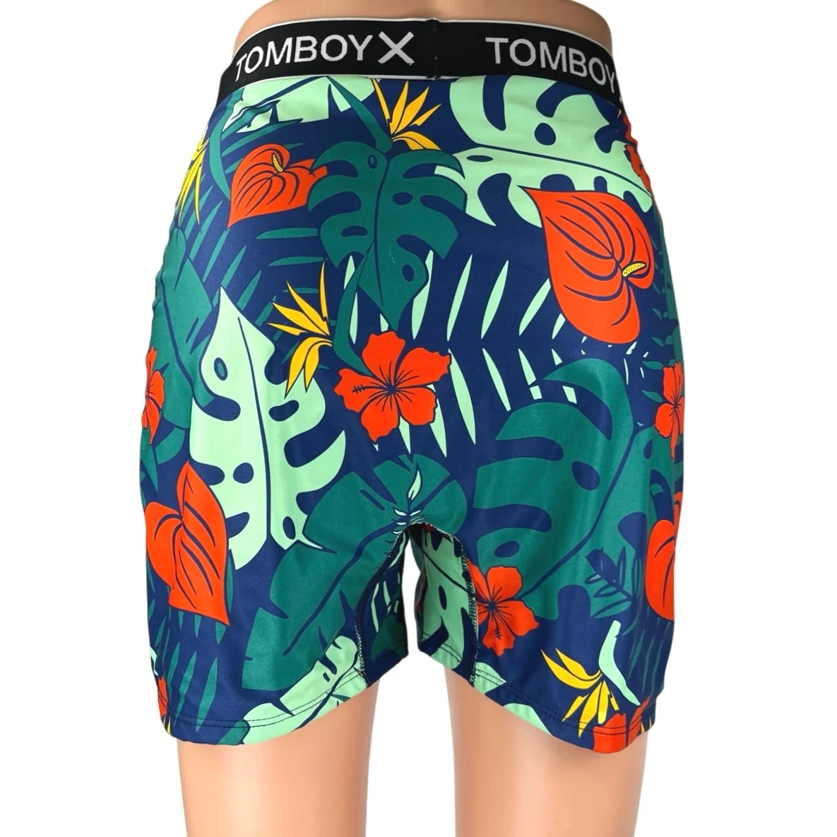 Tomboy X Women's Green Multicolor Tropical Floral Swim Trunks Board Shorts Sz XL - Image 3