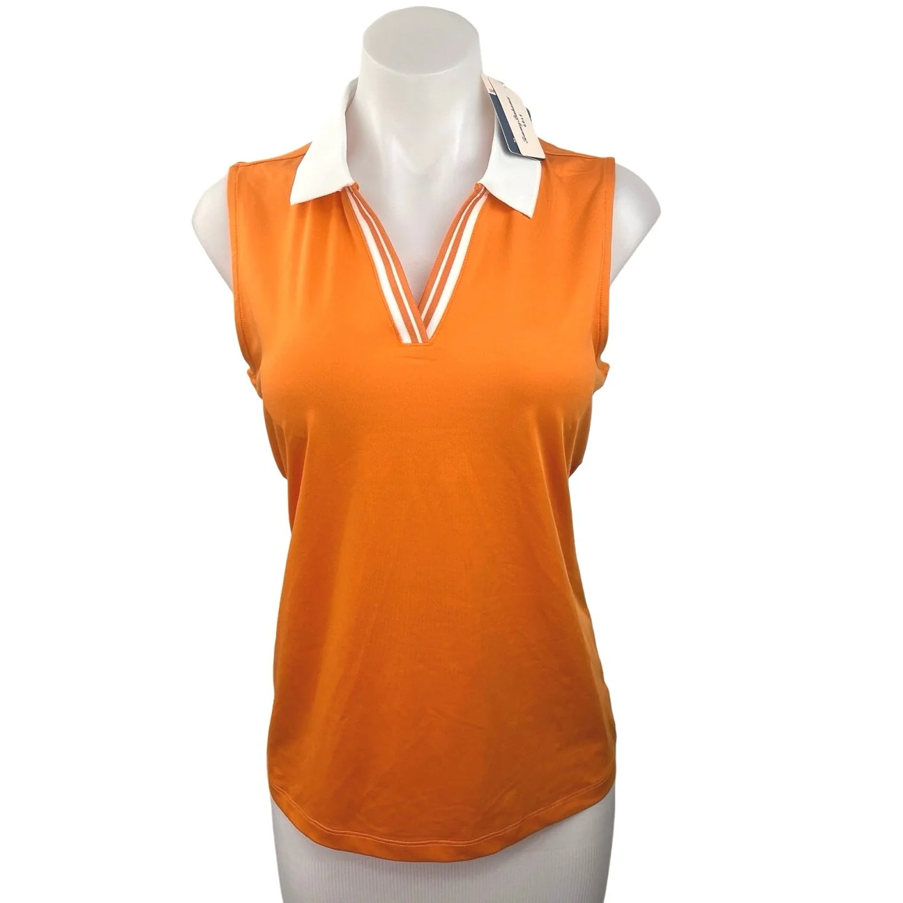 Tommy Bahama GOLF NWT Orange V-Neck Collar Sleeveless Tennis Golf Shirt Size M