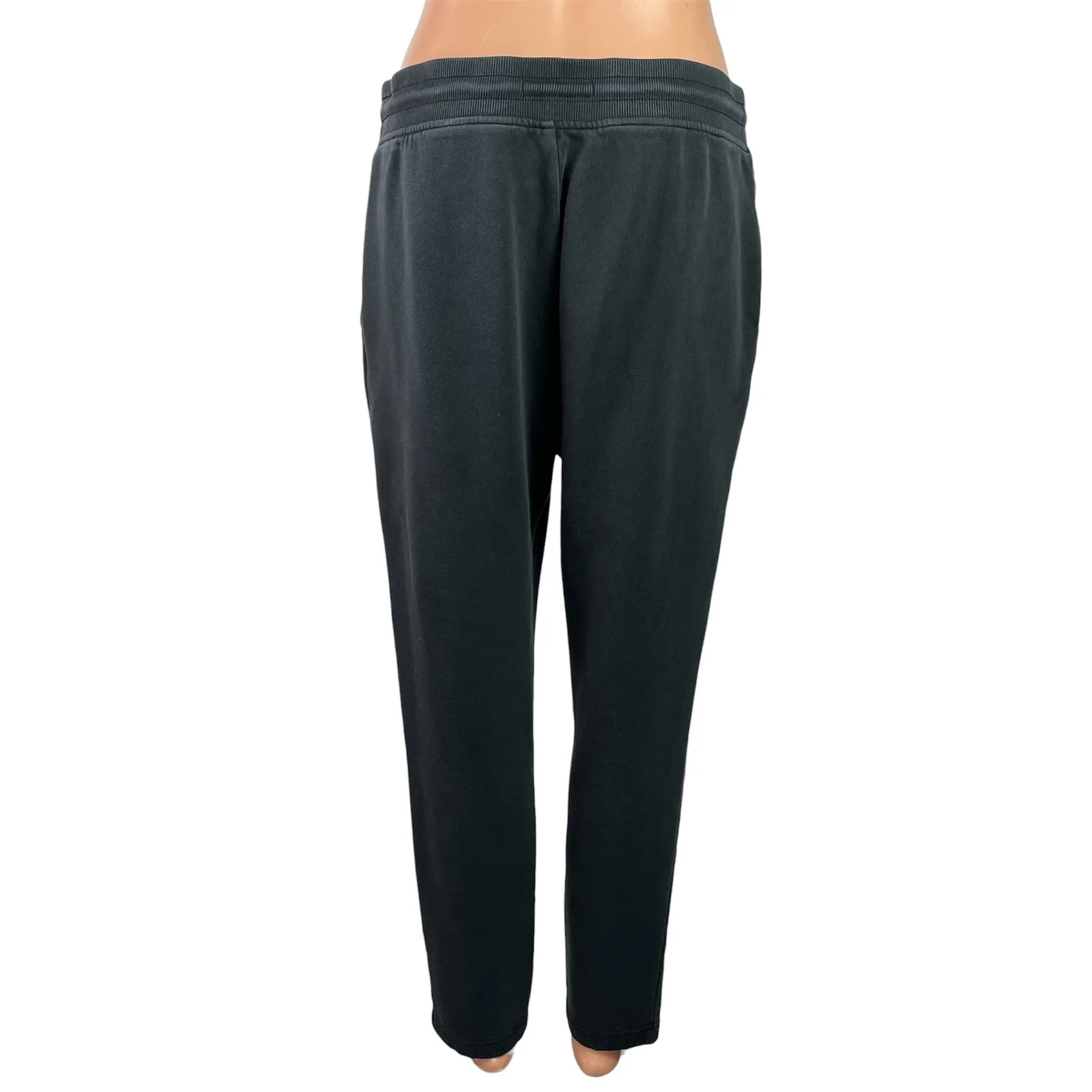 Tommy Hilfiger Black Elastic High Waist Tapered Straight Trousers Pants Size M - Image 3