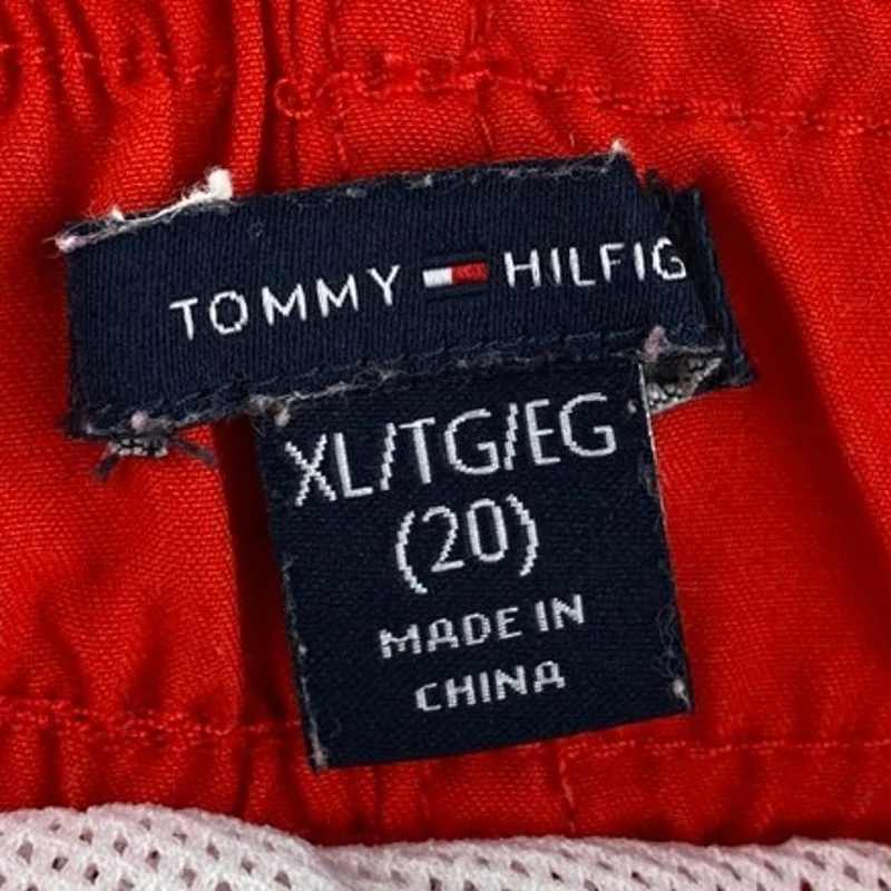 Tommy Hilfiger Kids Boys Red Logo Drawstring Casual Lounge Sweat Shorts Size XL - Image 4