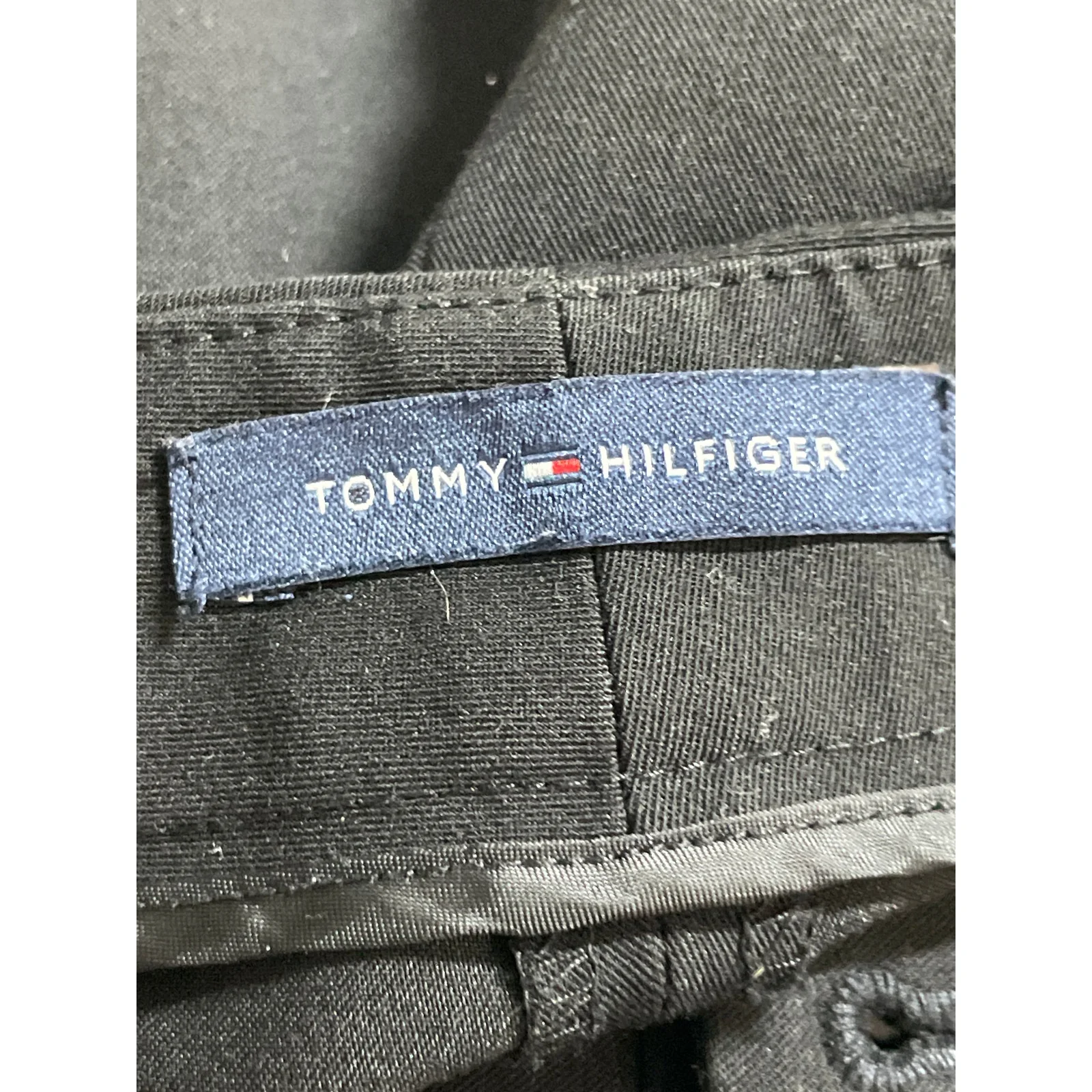 Tommy Hilfiger Men's Black High Waisted Straight Leg Trousers Dress Pants Size M - Image 5