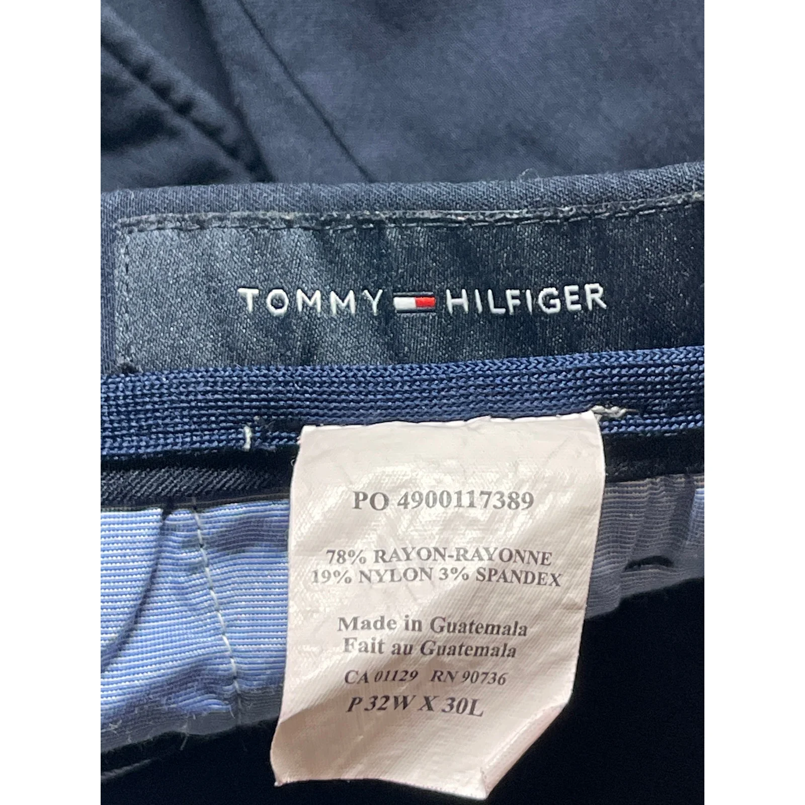 Tommy Hilfiger Men's Blue Mid Rise Slim Fit Skinny Chino Khaki Trousers Pants 32 - Image 3