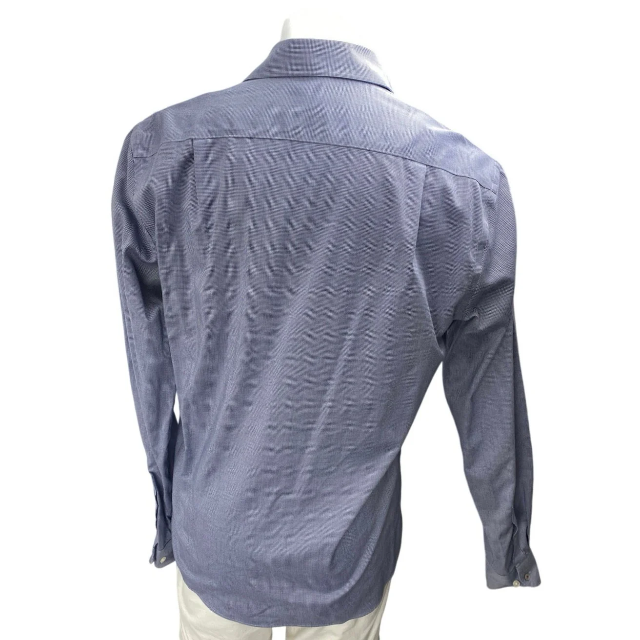 Tommy Hilfiger Men's Blue Slim Fit Long Sleeve Button Down Dress Shirt Top 16.5 - Image 2