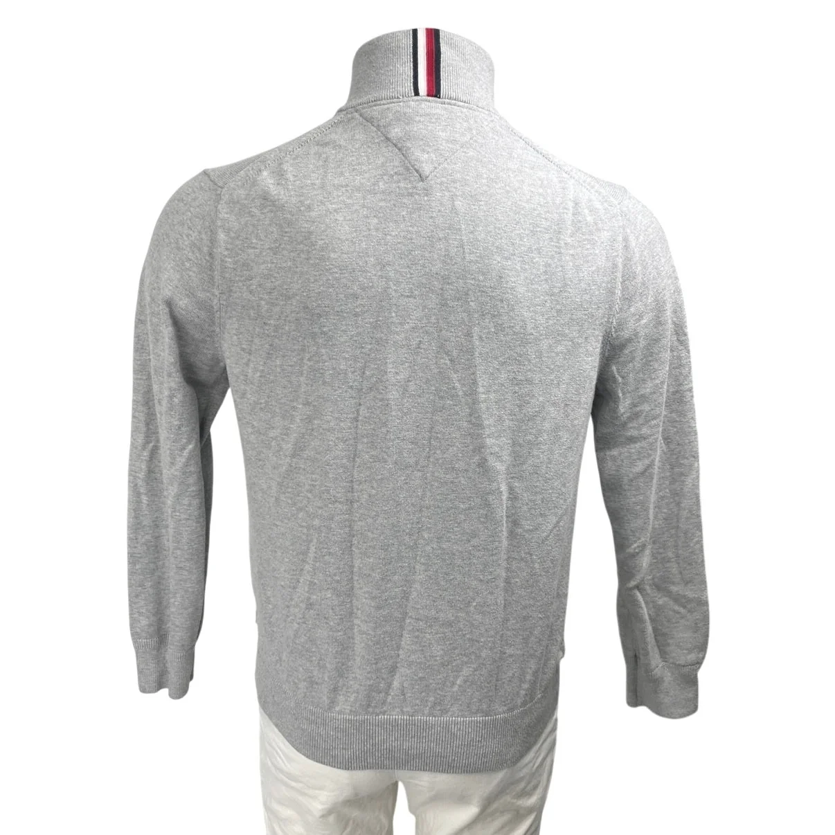Tommy Hilfiger Men's Gray Long Sleeve 1/4 Zip High Neck Sweater Sweatshirt Top M - Image 2
