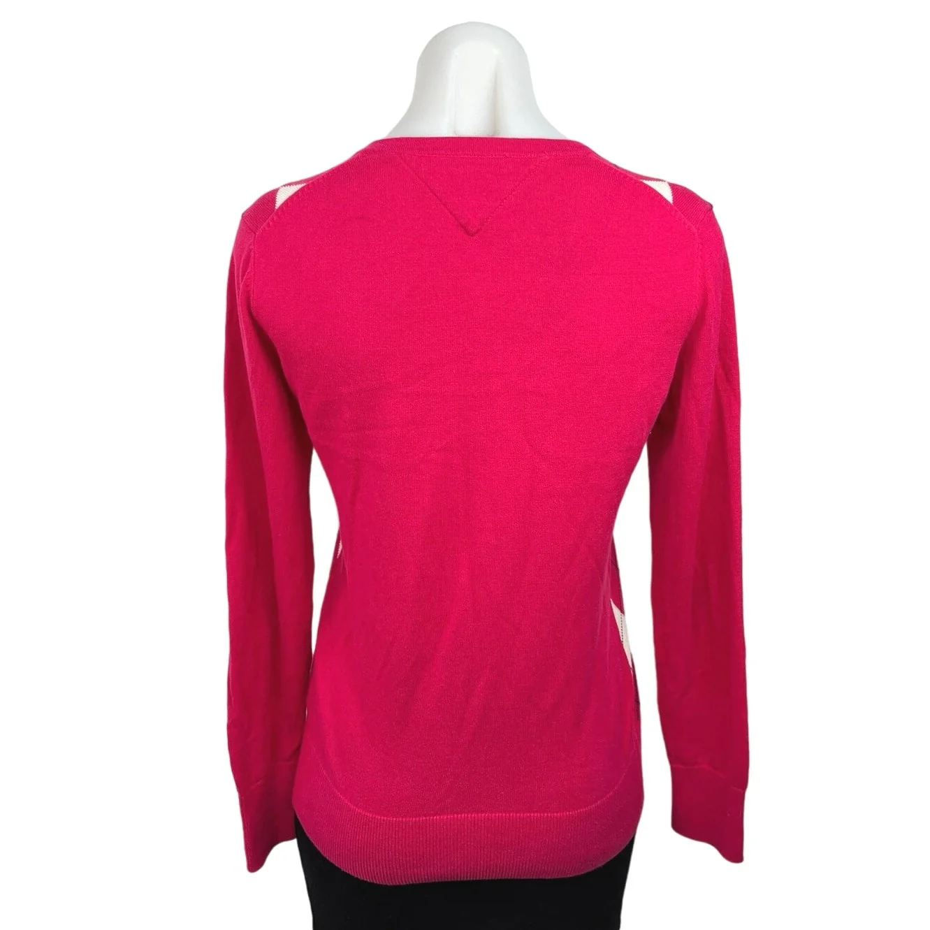 Tommy Hilfiger Women's Argyle V-Neck Long Sleeve Pullover Sweater Top Size S/P - Image 2