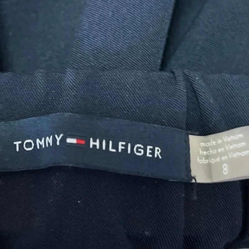 Tommy Hilfiger Women's Blue High Waist Straight Leg Trousers Dress Pants Size 8 - Image 4