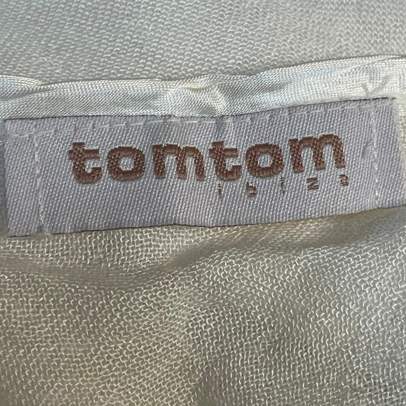 Tomtom Ibize Womens Beige Boatneck Kimono Long Sleeve Cropped Top Blouse Size M - Image 4