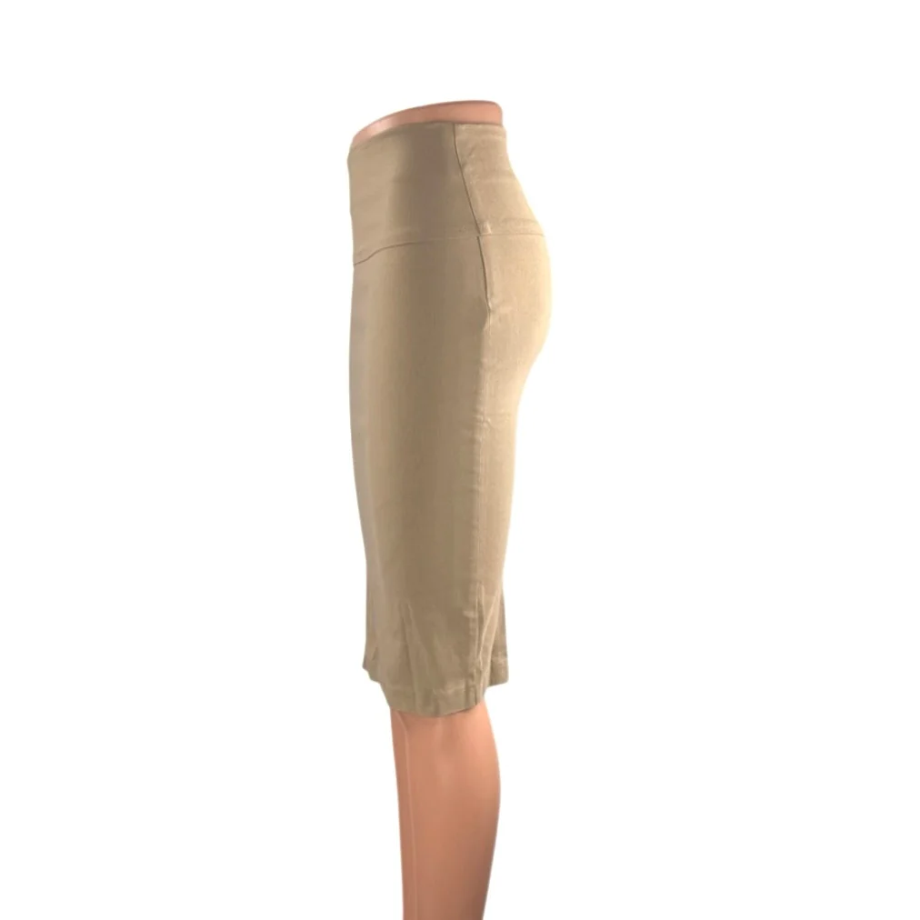 Top 10 USA Women's Beige Khaki High Waist Slit Fitted Pencil Mini Skirt Size XS - Image 2