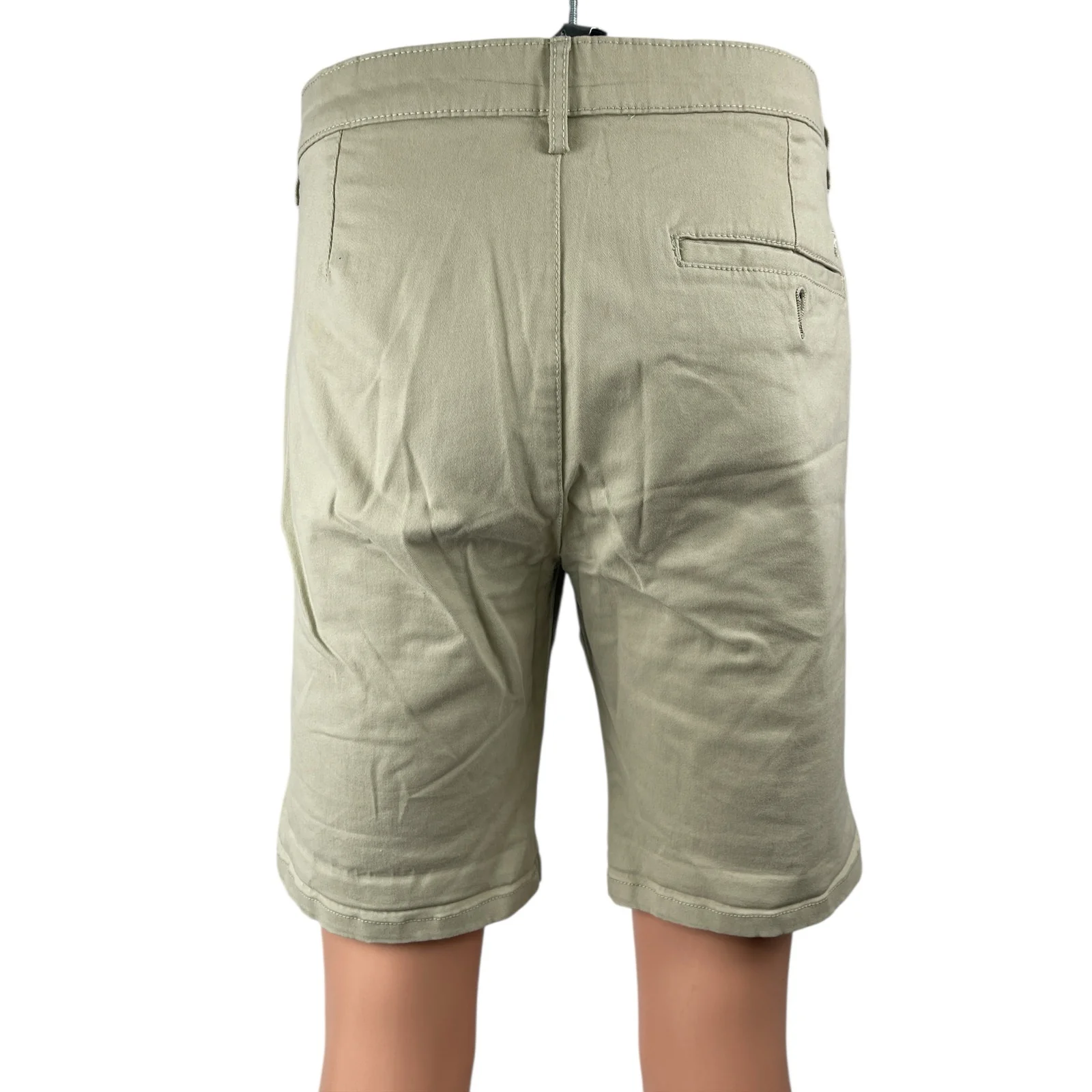 Topman Men's Cream Beige High Rise Slim Fit Straight Leg Chino Khaki Shorts 36 - Image 2