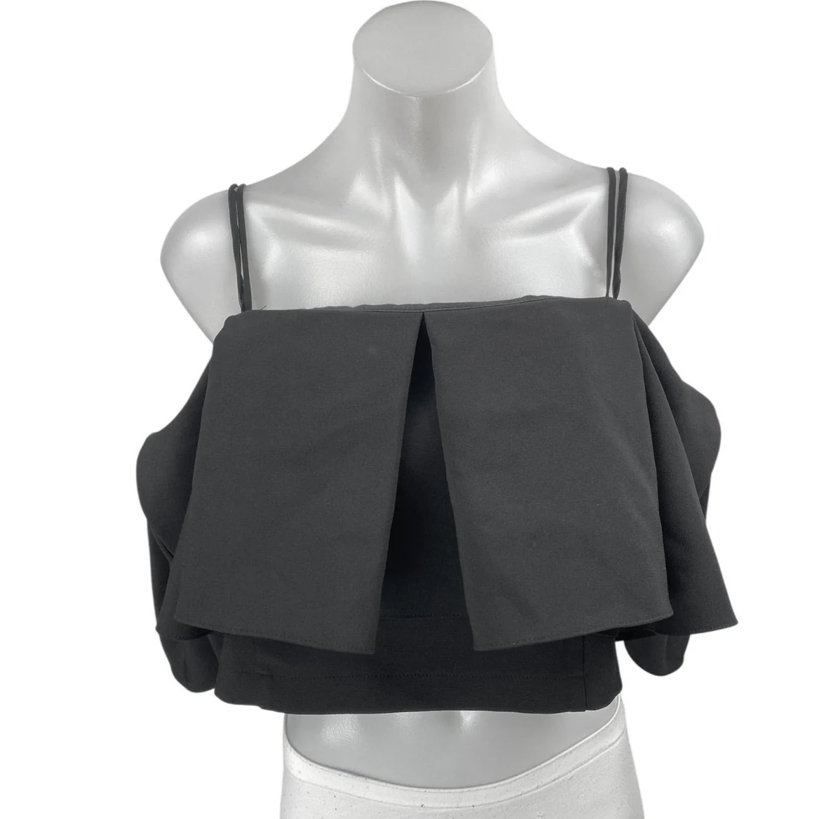 Topshop Black Sleeveless Layered Cami Camisole Tank Blouse Crop Top Size M