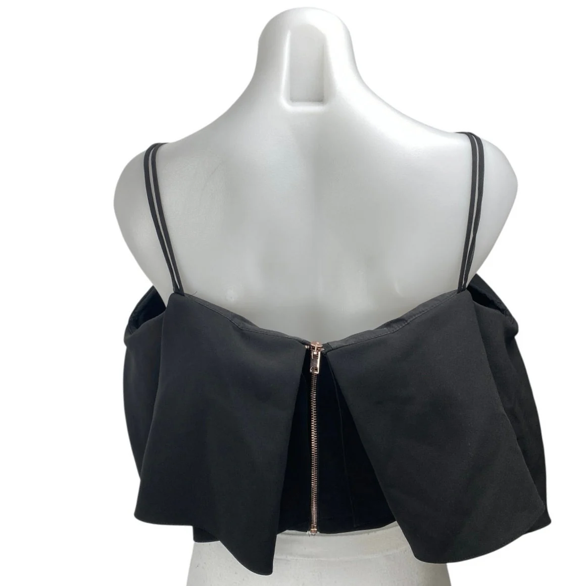 Topshop Black Sleeveless Layered Cami Camisole Tank Blouse Crop Top Size M - Image 2