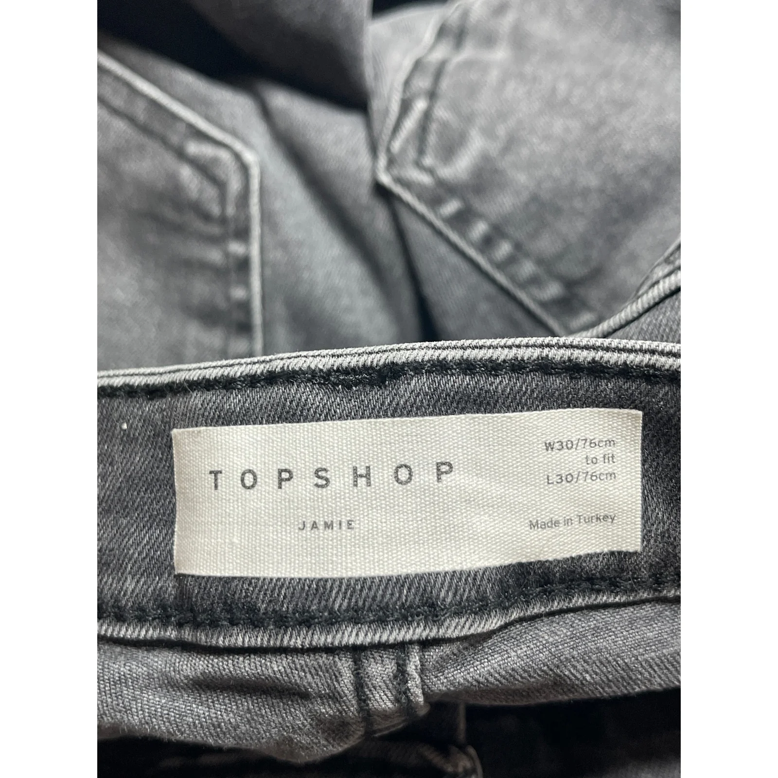 Topshop Jamie Women's Black High Waisted Slim Fit Skinny Denim Jeans Pants Sz 30 - Image 3