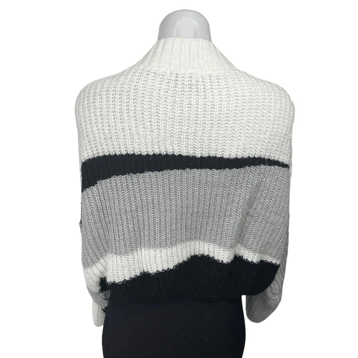 Topshop Multicolor Colorblock Knit Long Sleeve Mock Neck Cozy Sweater Top Sz 4-6 - Image 2