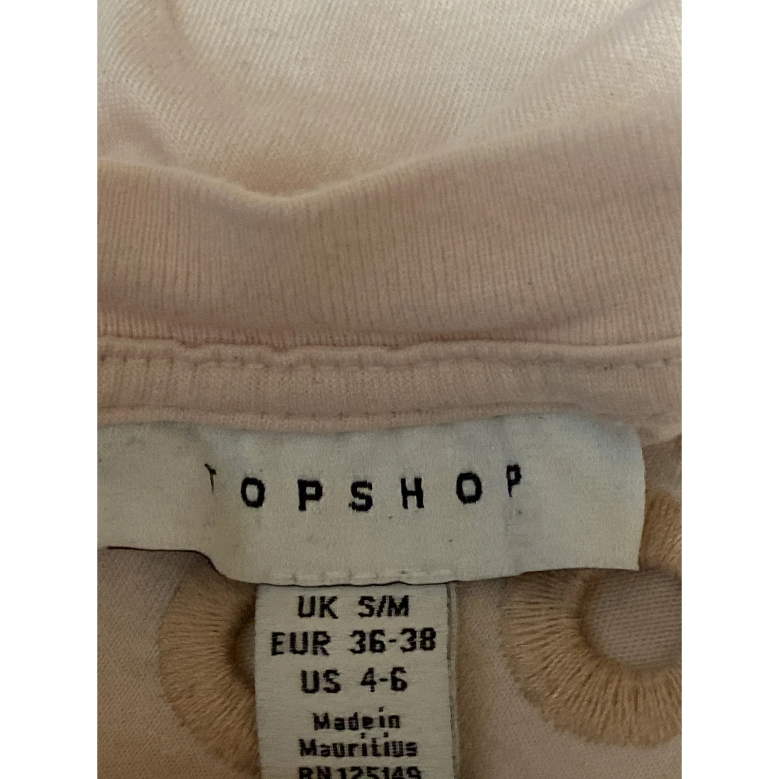 Topshop Pink Floral Embroidered Eyelet Boho Loose Boxy T Shirt Tee Top Size 4/6 - Image 3