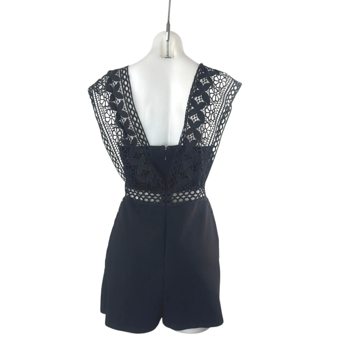 Topshop Sandra Black Floral Lace Sleeveless Playsuit Overall Romper Jumpsuit 6 - Image 3