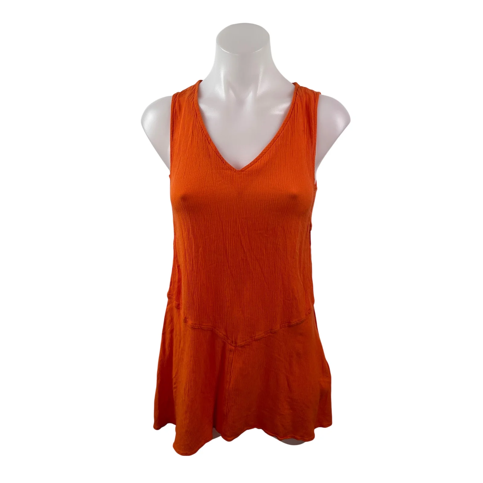 Topshop Women Coral Sleeveless V Neck Tank Cami Casual Cutout Mini Dress Size 4