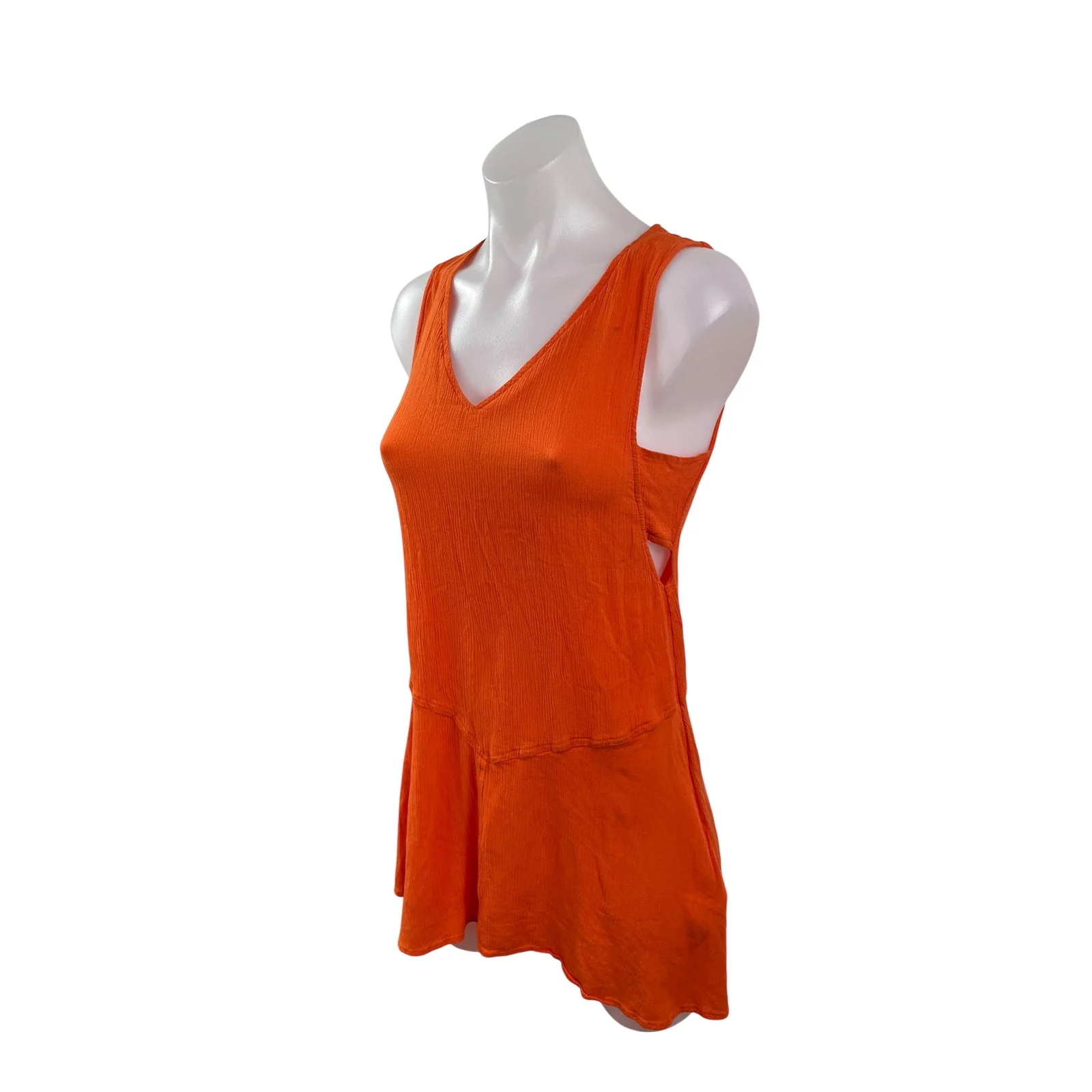 Topshop Women Coral Sleeveless V Neck Tank Cami Casual Cutout Mini Dress Size 4 - Image 3