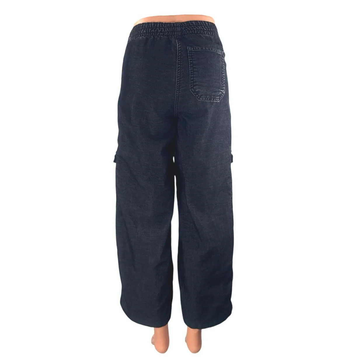 Topshop Women's Black High Rise Wide Leg Baggy Cargo Y2k Denim Jeans Size 0 - Image 3