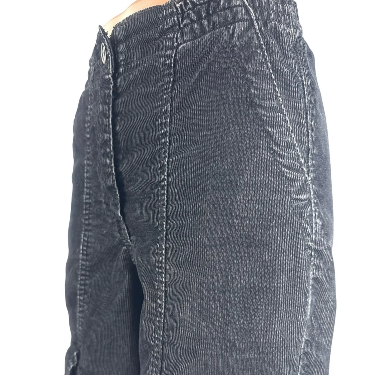 Topshop Women's Black High Rise Wide Leg Baggy Cargo Y2k Denim Jeans Size 0 - Image 4
