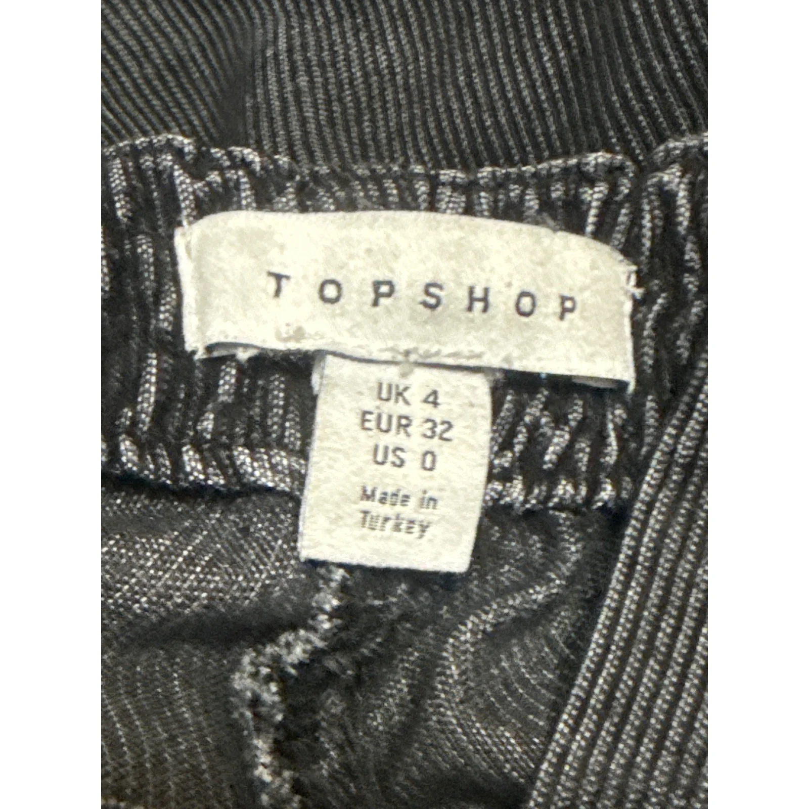 Topshop Women's Black High Rise Wide Leg Baggy Cargo Y2k Denim Jeans Size 0 - Image 5