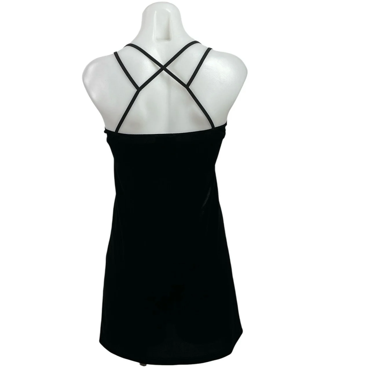 Topshop Women's Black Sleeveless Mini Cami Camisole Tank Flare A-Line Dress Sz 2 - Image 3