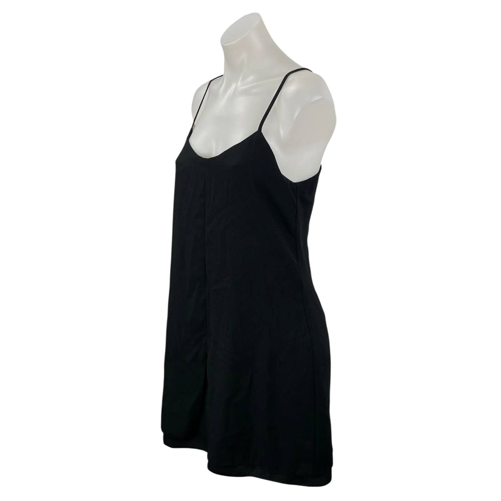 Topshop Women's Black Sleeveless Scoop Neck Open Back Cami Tank Mini Dress Sz 6 - Image 2