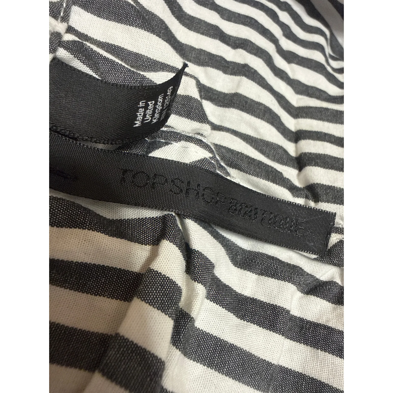 Topshop Women's Black White Striped Long Sleeve Boat Neck Collar Blouse Top 6 - Image 4