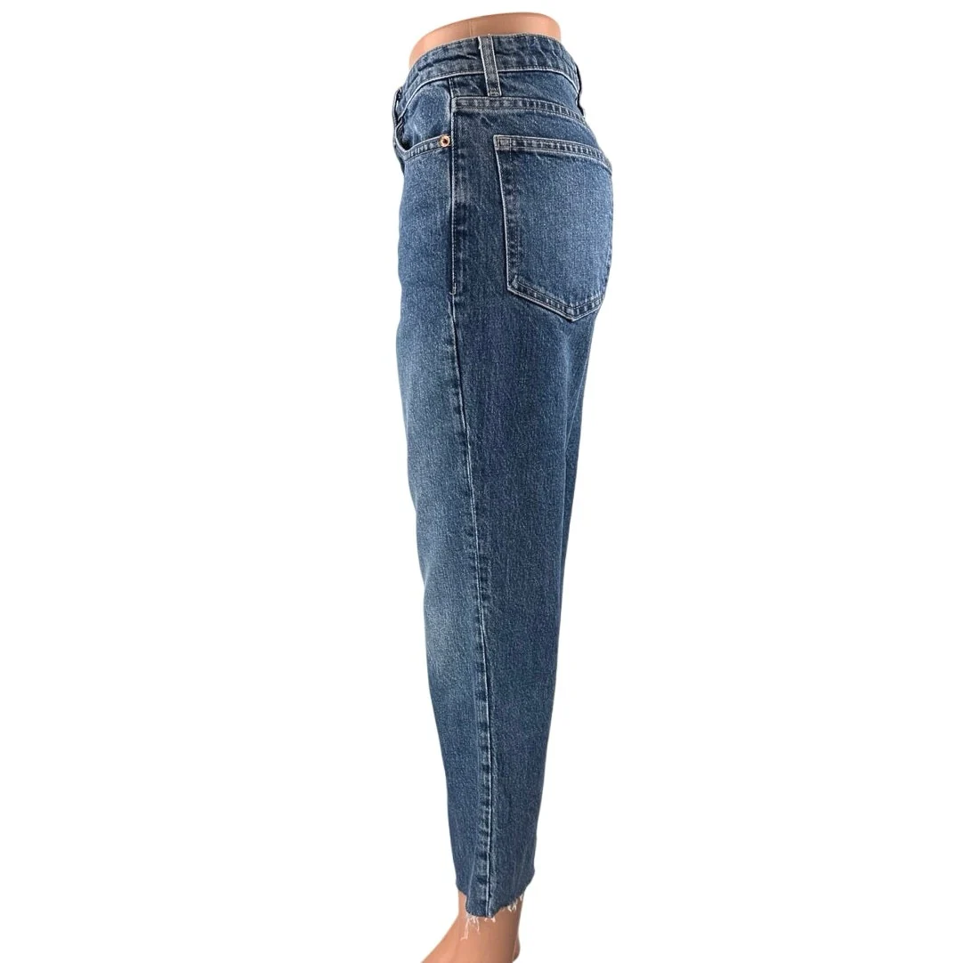 Topshop Women's Blue High Waisted Flared Bootcut Cropped Denim Jeans Size 25 - Image 2