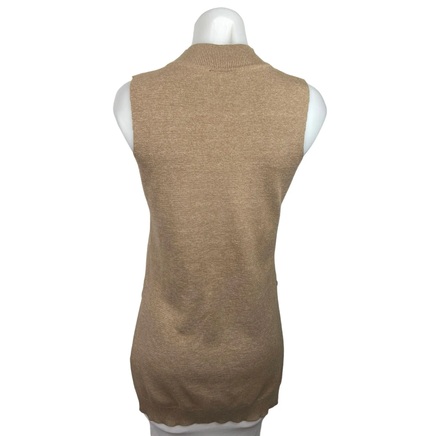 Topshop Women's Gray Sheath Pullover Sleeveless Mock Neck Knit Sweater Top Sz 2 - Image 2