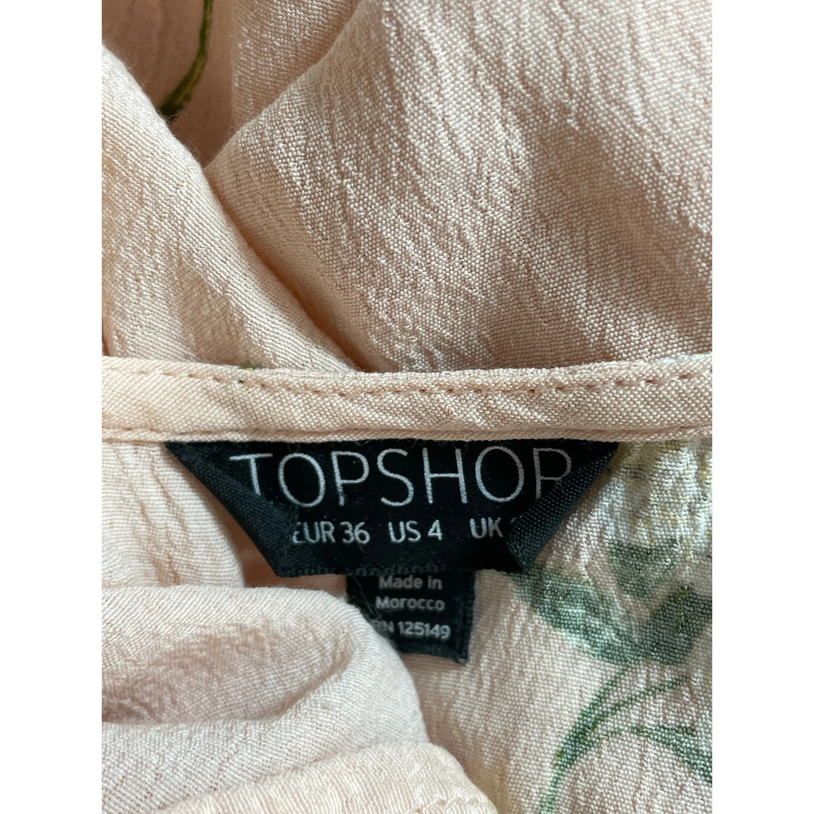 Topshop Women's Pink Long Sleeve Ruched Tie V Neck Cropped Blouse Top Size 4 - Image 5