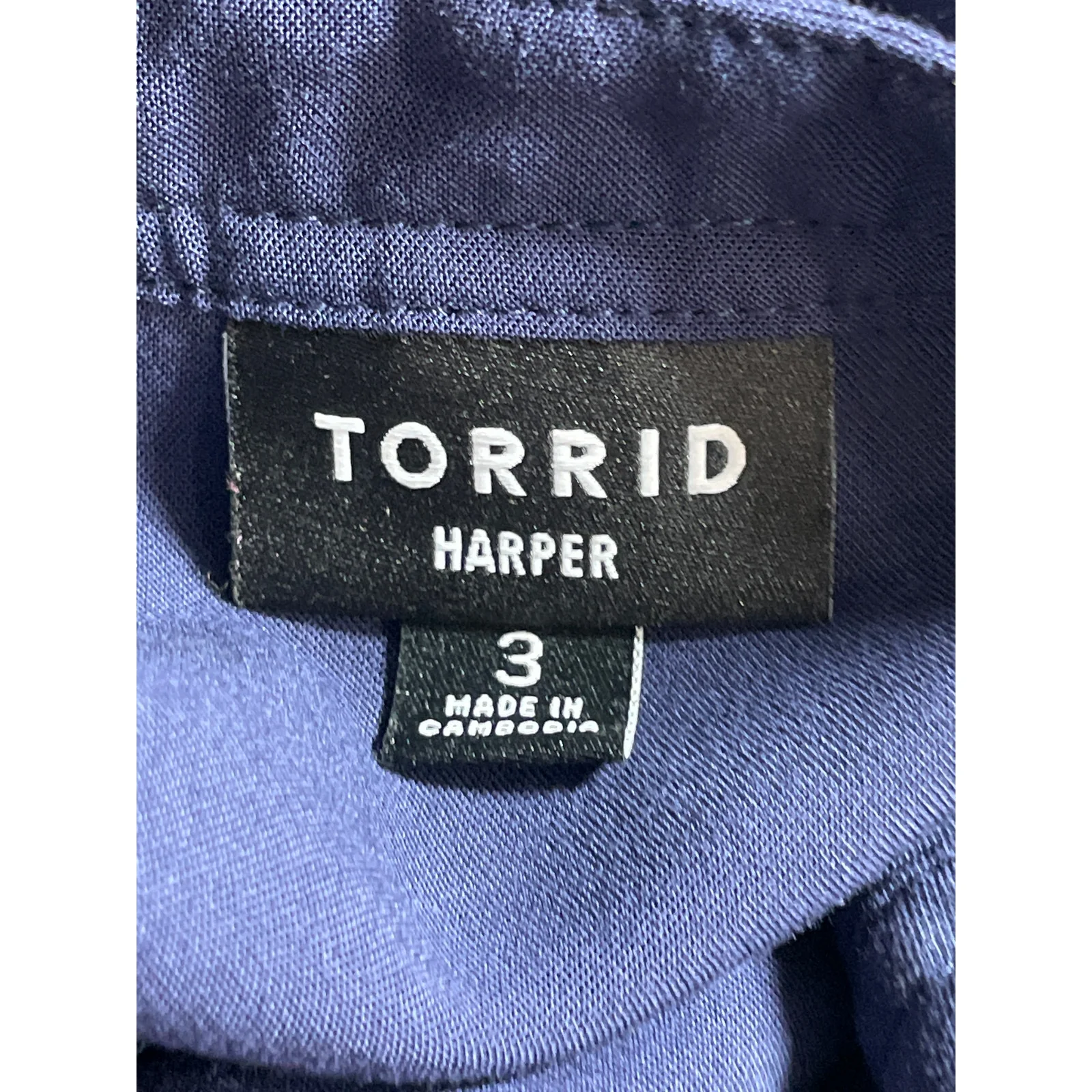 Torrid Harper Women Navy Blue V Neck Pocket Long Sleeve Shirt Blouse Top Sz 3X - Image 5