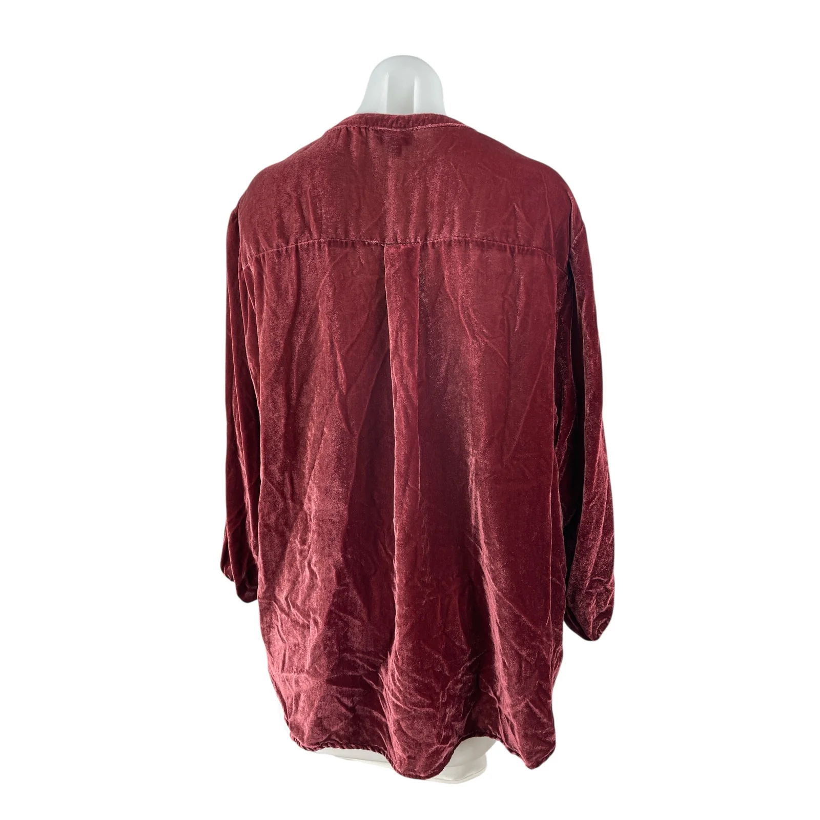 Torrid Harper Women Red Velvet Velour V Neck Long Sleeve Shirt Blouse Top Sz 3X - Image 4