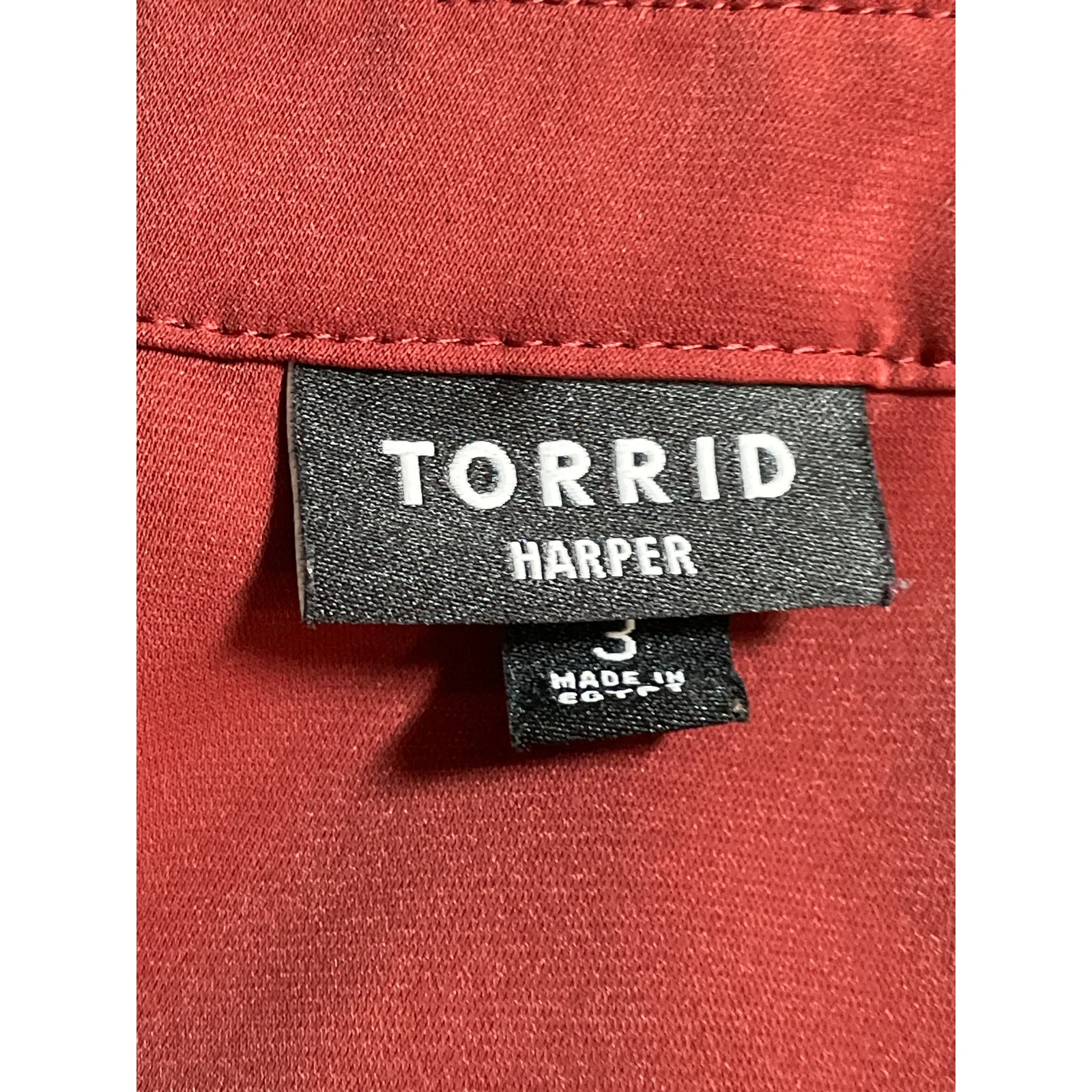 Torrid Women's Red V Neck Long Sleeve Pleated Casual Career Shirt Blouse Top 3X - Image 5