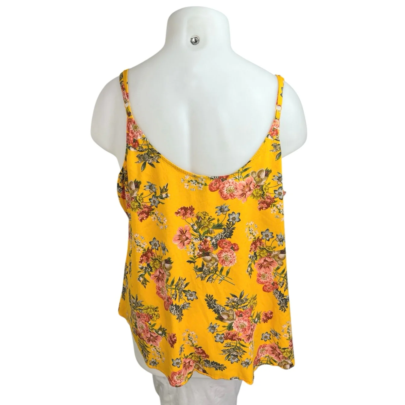 Torrid Yellow Orange Floral Tropical Sleeveless V Neck Cami Tank Top Size 4 - Image 2