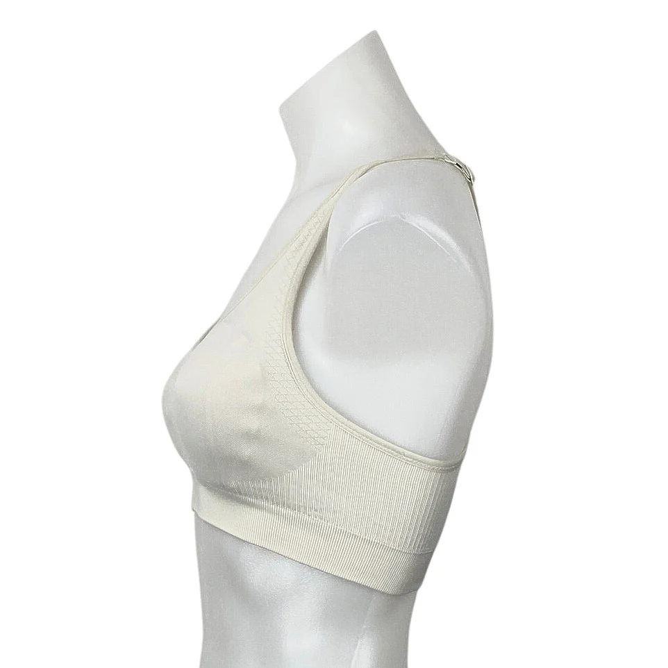 Tory Burch Sport Beige Racerback Yoga Workout Athletic Crop Top Sports Bra Sz S - Image 2