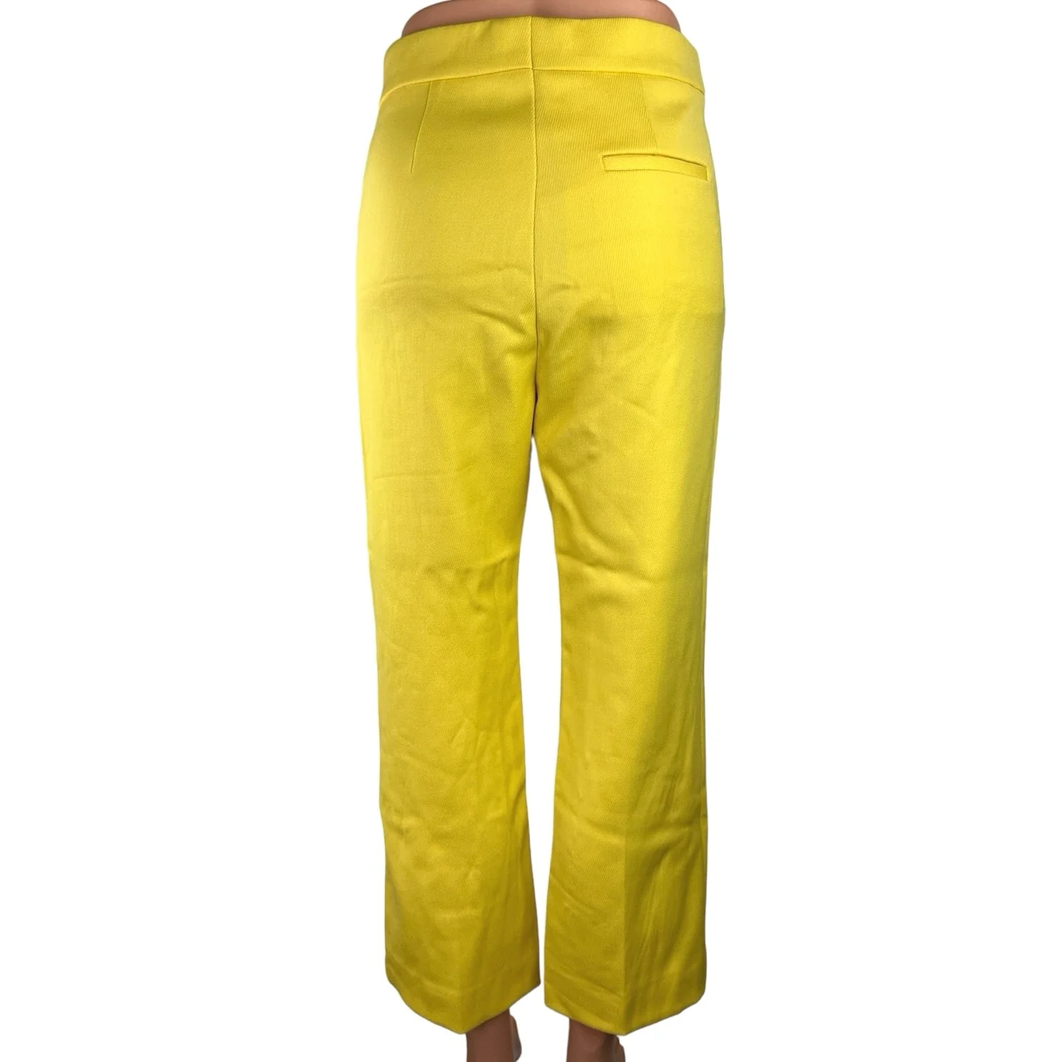 Tory Burch Sport Yellow High Rise Flat Front Stretch Wide Leg Pants Size XS - Image 3
