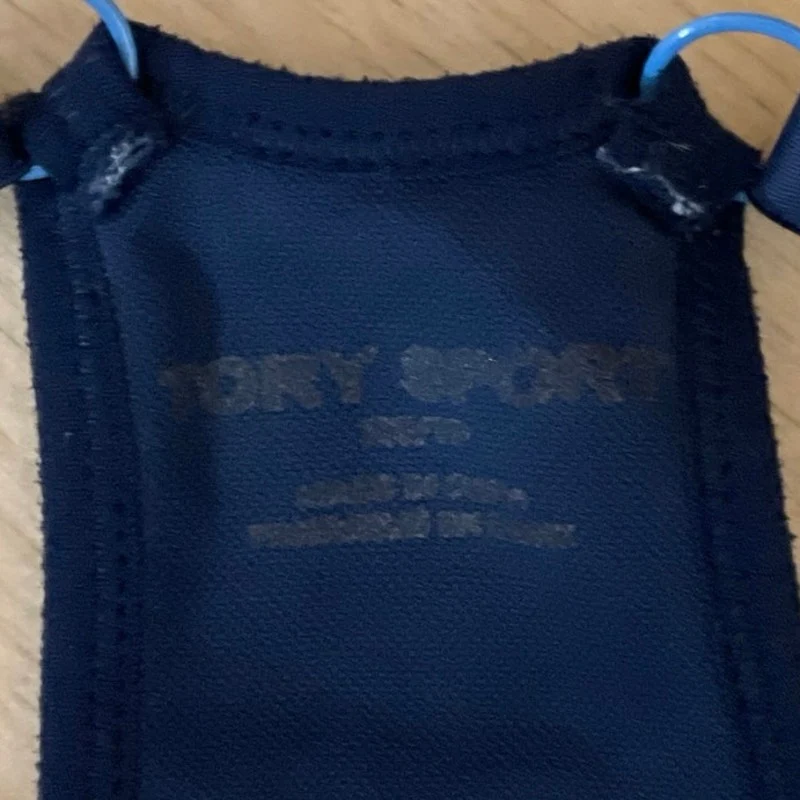 Tory Burch Sports Navy Blue Racerback Yoga Workout Athletic Crop Top Size - Image 5