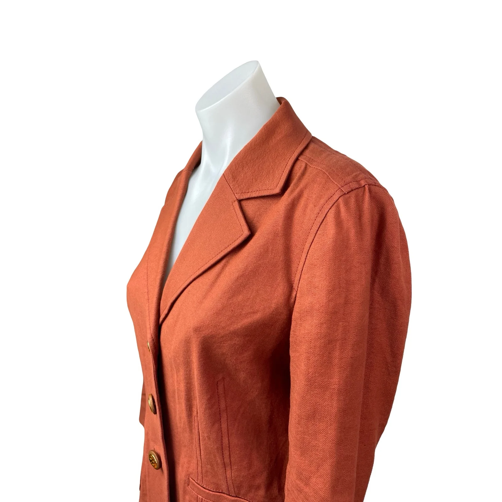 Tory Burch Women's Collared Long Sleeve Single Breasted Blazer Coat Jacket Sz 6 - Image 4