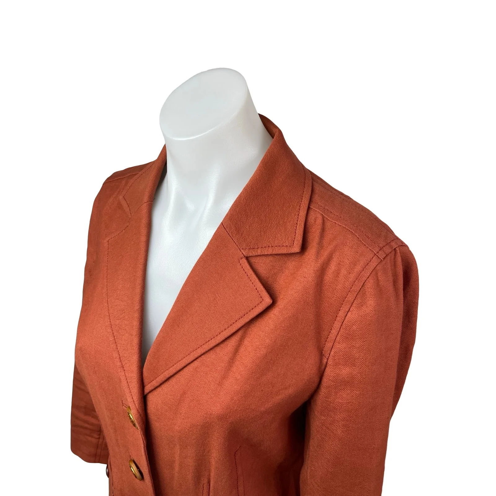 Tory Burch Women's Collared Long Sleeve Single Breasted Blazer Coat Jacket Sz 6 - Image 6