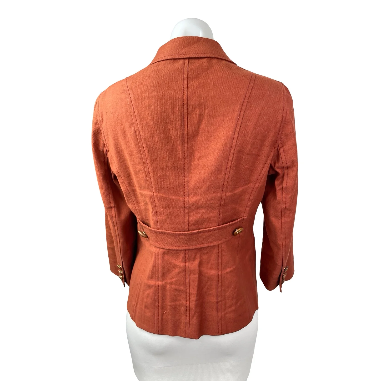 Tory Burch Women's Collared Long Sleeve Single Breasted Blazer Coat Jacket Sz 6 - Image 7