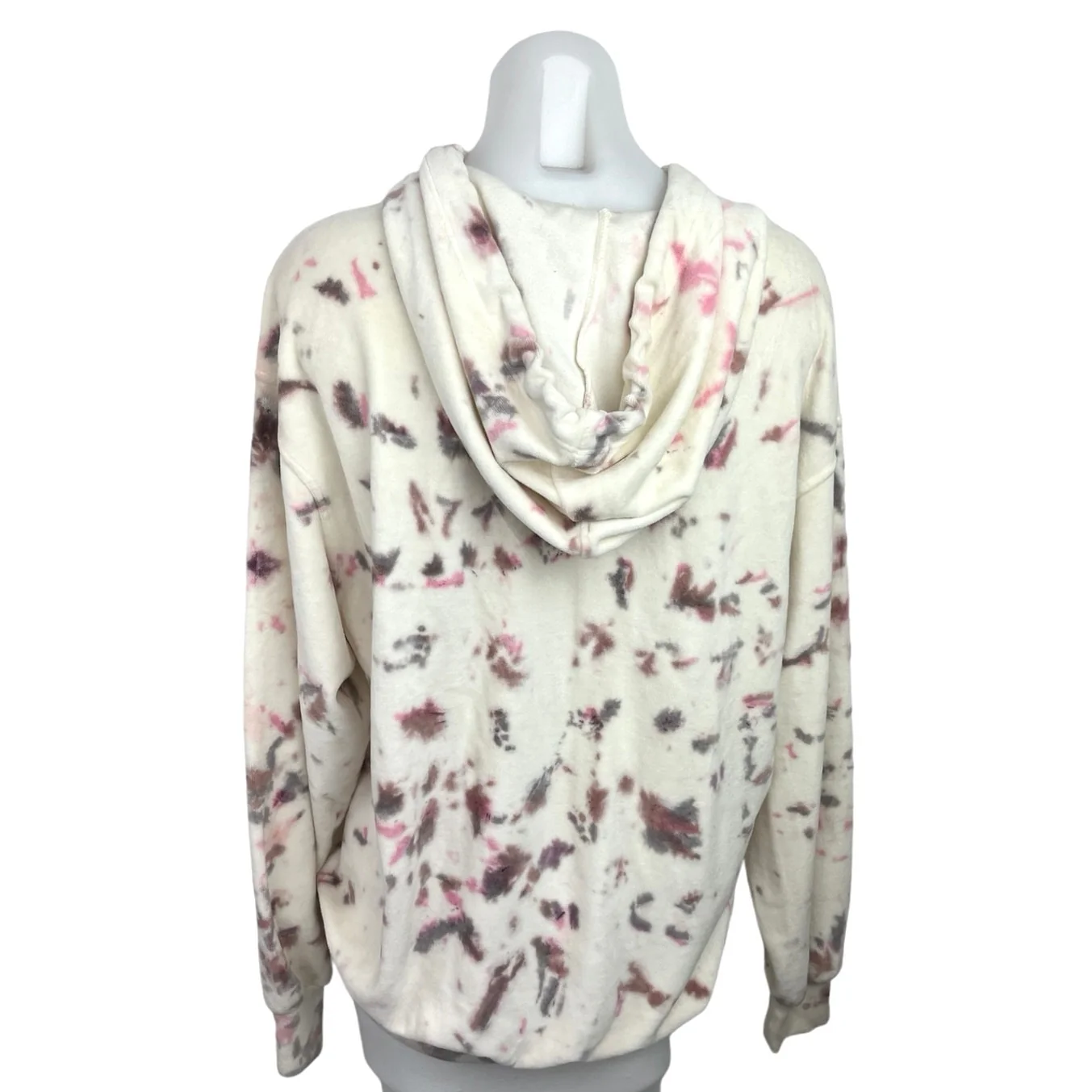 Treasure & Bond Cream Pink Tie Dye Pocket Pullover Hoodie Sweatshirt Size S - Image 2