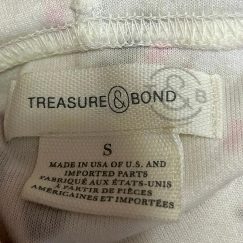 Treasure & Bond Cream Pink Tie Dye Pocket Pullover Hoodie Sweatshirt Size S - Image 3